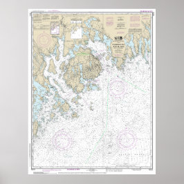 Übersicht über die Buchten und Anflüge in Frankrei Poster