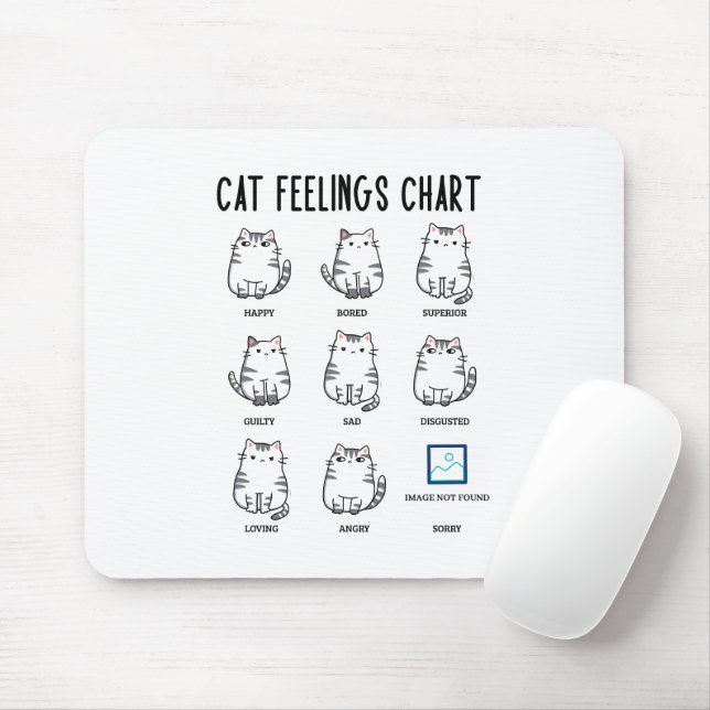 Übersicht über die Gefühle der Katze Mousepad (Mit Mouse)