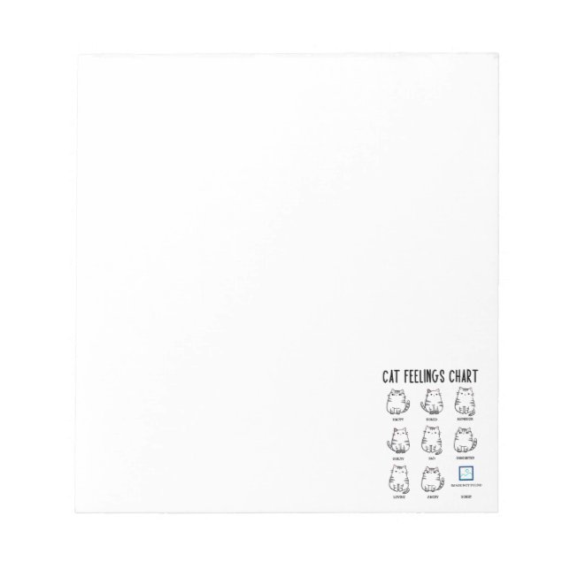 Übersicht über die Gefühle der Katze Notizblock (Vorderseite)