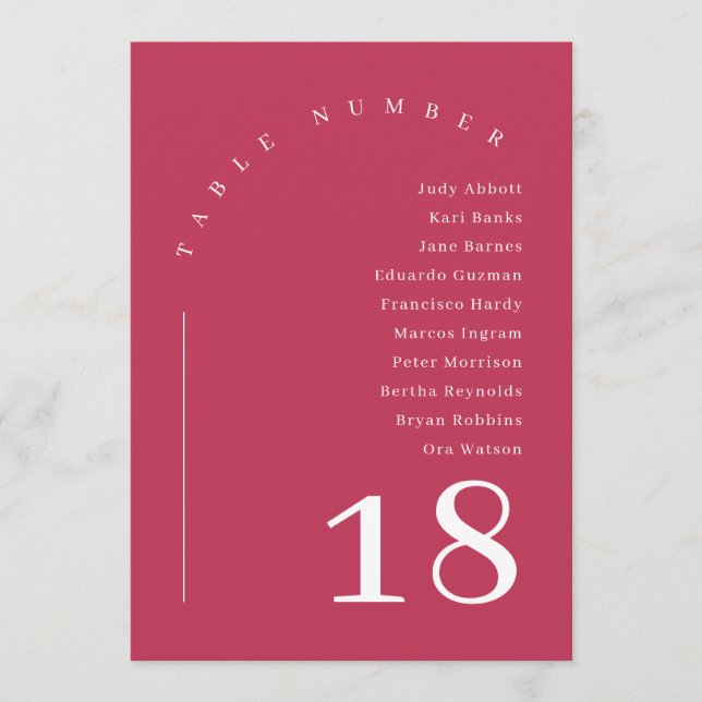 Übersicht über die Hochzeiten in Magenta Arch Einladung (Vorderseite)