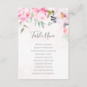 Übersicht über die Hochzeitssitze der Rosa-Peonie