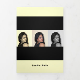 Übersicht über klassische gelbe moderne Kunst Dreifach Gefaltete Karte