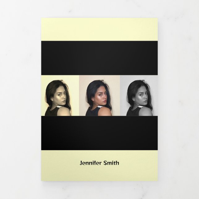 Übersicht über klassische gelbe moderne Kunst Dreifach Gefaltete Karte (Cover)