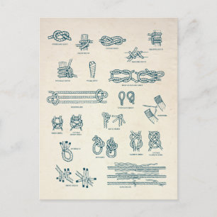 Übersicht über Nautische Knoten und Scheiben Postkarte