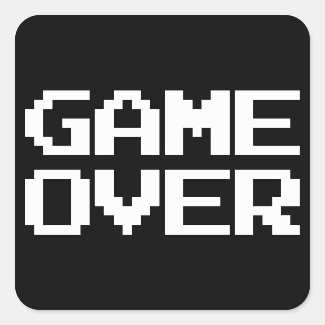 Überspielen Quadratischer Aufkleber (Vorderseite)