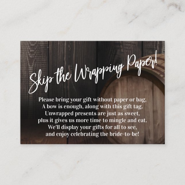 Überspringe das Wrapping Paper! Handwriting Wood B Begleitkarte (Vorderseite)