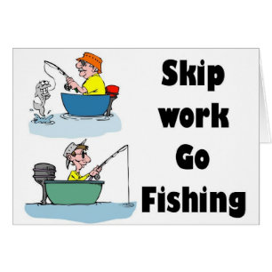 Überspringen der Arbeit gehen Fischereiartikel