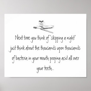 Überspringen einer Nacht des Bürsten dentaler Post Poster