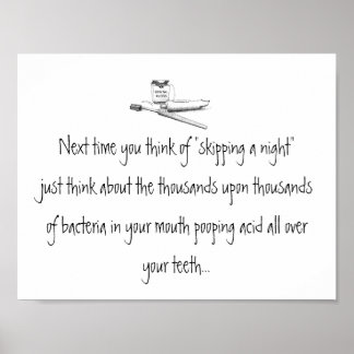 Überspringen einer Nacht des Bürsten dentaler Post Poster