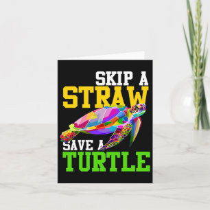 Überspringen eines Strohs Rette eine Schildkröte - Karte