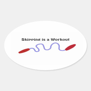 Überspringen ist ein Workout Ovaler Aufkleber