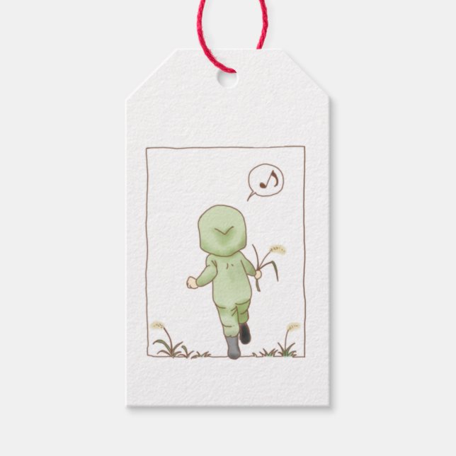 Überspringen mit Foxtail-Geschenketiketten Geschenkanhänger (Vorderseite)