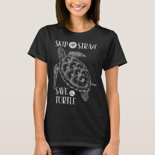 Überspringen Sie den Strohhalm, der eine Turte Ret T-Shirt