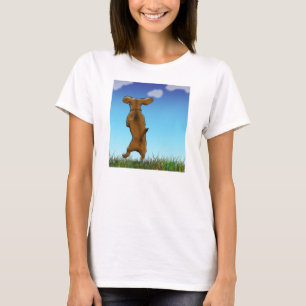 Überspringende Dackel-Behälter-Spitze T-Shirt