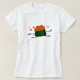 Überspringende Lachsrogen-lustige Sushi T-Shirt