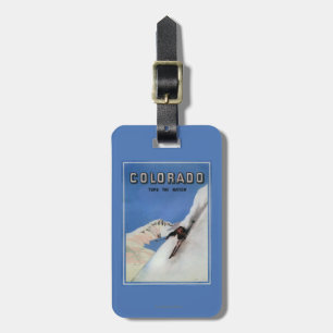 Übersteigt die Nation - Ski fahrendes förderndes Gepäckanhänger