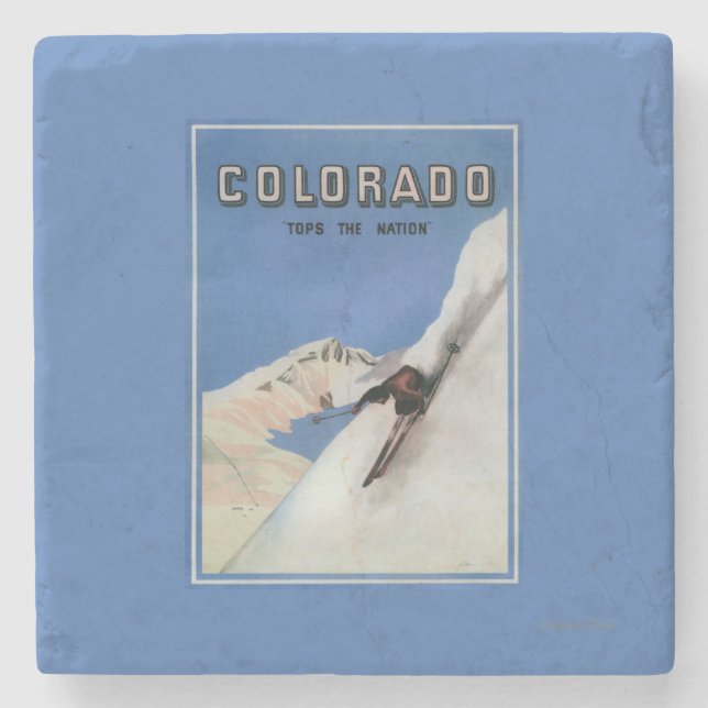 Übersteigt die Nation - Ski fahrendes förderndes Steinuntersetzer (Vorderseite)