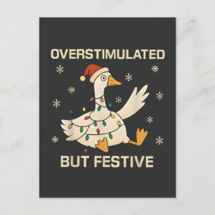 Überstimuliert, aber festlich Weihnachtsgans Xmas Einladungspostkarte