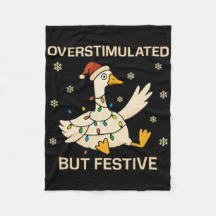 Überstimulierter aber festlicher Gans Weihnachten Fleecedecke