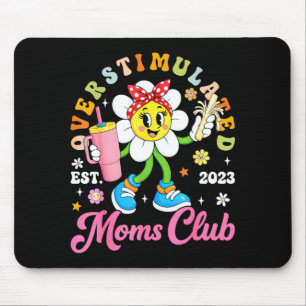 Überstimulierter Mütterclub est 2023 Retro Gänsebl Mousepad