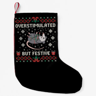 Überstimuliertes aber festliches Possum Weihnachte Kleiner Weihnachtsstrumpf