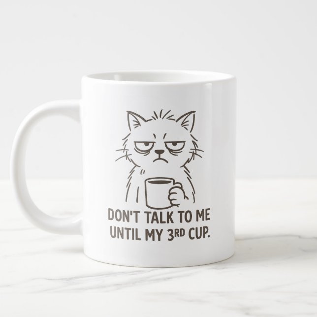 Überstunden Cat Tasse - "Sprich nicht mit mir bis  (Links)