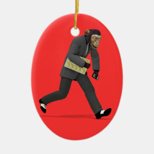 Überstürzen in das Affengeschäft Keramikornament