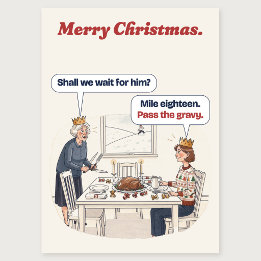 Übertrage die Soße Lustige Weihnachtskarte für ein Feiertagskarte
