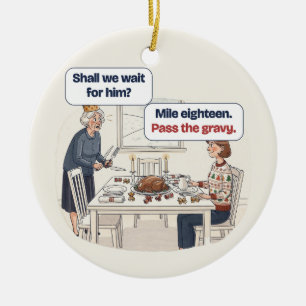 Übertrage die Soße Personalisierter lustiger Läufe Keramik Ornament