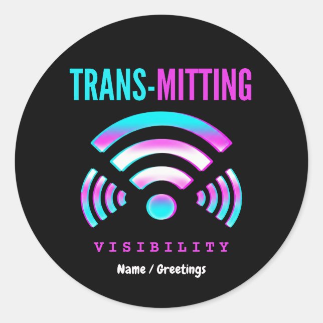 Übertragung von Sichtbarkeit Moderner Fehler Trans Runder Aufkleber (Vorderseite)
