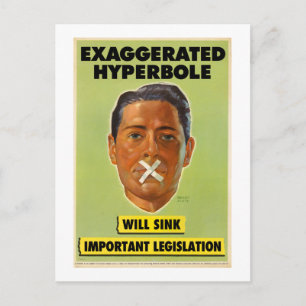 Übertriebene Hyperole Postkarte