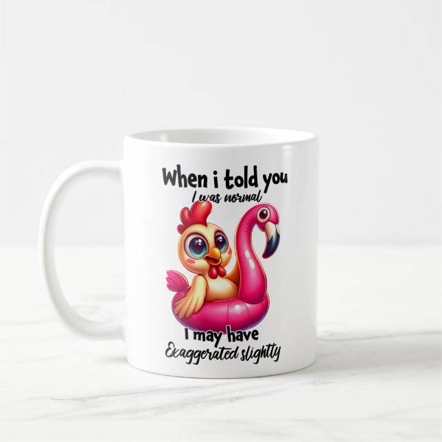 Übertriebene normale Tasse von Hühnchen-Flamingo (Links)
