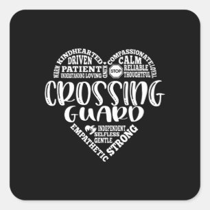 Überwachter, Schulübergangswache Quadratischer Aufkleber