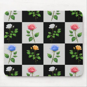 Überwachtes mehrfarbiges Blumendesign für die Rose Mousepad