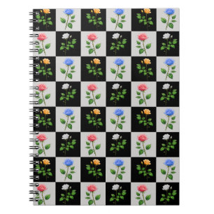 Überwachtes mehrfarbiges Blumendesign für die Rose Notizblock