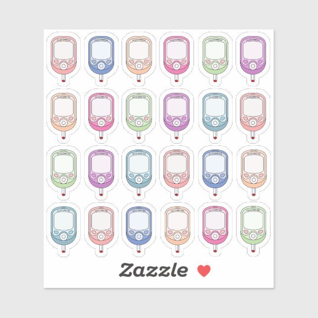 Überwachung der Blutzuckerkontrolle Aufkleber (Blatt)