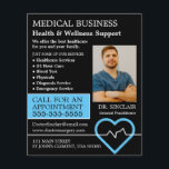 Überwachung der Herzfrequenz, Allgemeinmediziner,  Flyer<br><div class="desc">Herzfrequenz-Monitor,  General Practitioner,  Krankenversicherung,  Flyer der Werbung durch den Business Card Store.</div>