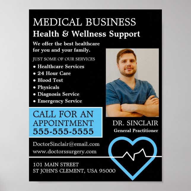 Überwachung der Herzfrequenz, Allgemeinmediziner,  Poster (Vorne)