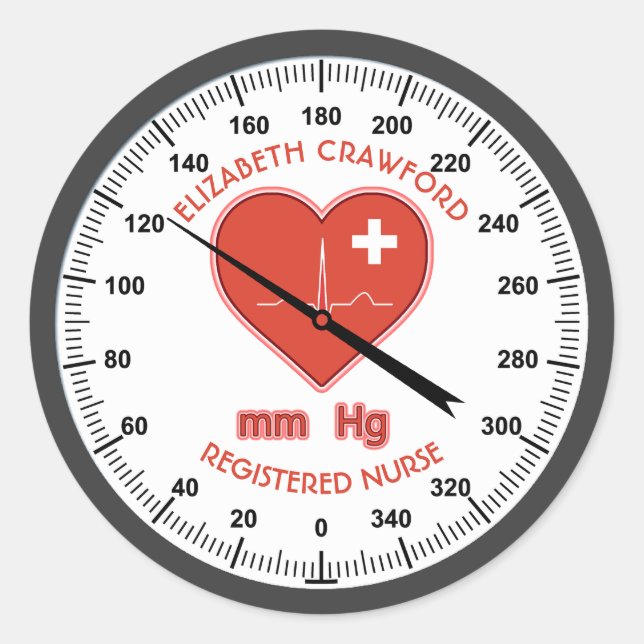 Überwachung des Blutdrucks Krankenschwester Ärztin Runder Aufkleber (Vorderseite)