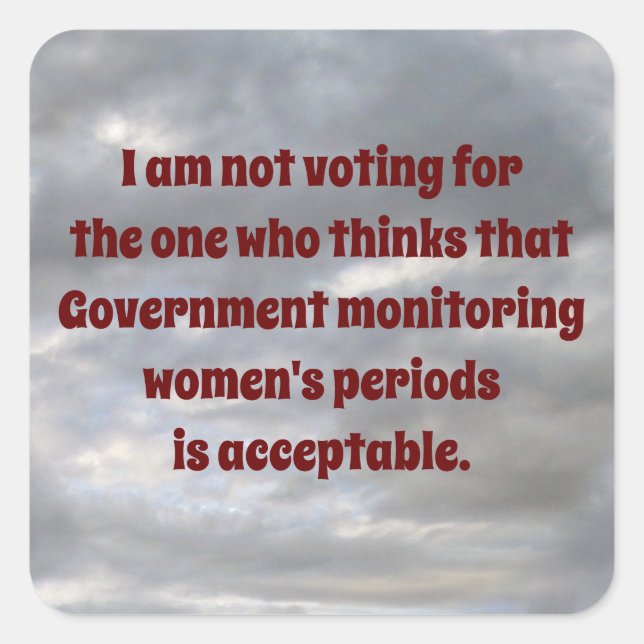 Überwachung durch die Regierung Quadratischer Aufkleber (Vorderseite)