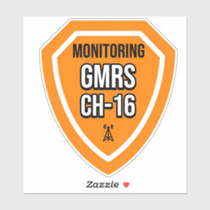 Überwachung GMRS. Kanal 16 Aufkleber für Fahrzeuge