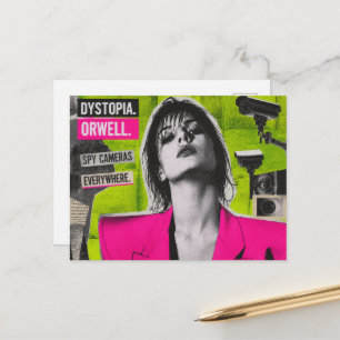 Überwachungskameras sind überall Dystopie Collage Postkarte
