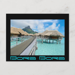 Überwasser-Resort Bora Bora schwarze Textkarte Postkarte