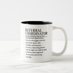 Überweisungs-Koordinator Zweifarbige Tasse