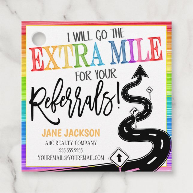 Überweisungsmarke für Marketing Geschenkanhänger (Vorderseite)