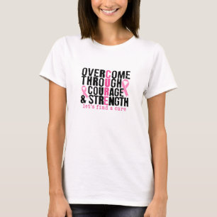 Überwinden durch Mut und Stärke Brustkrebs T-Shirt