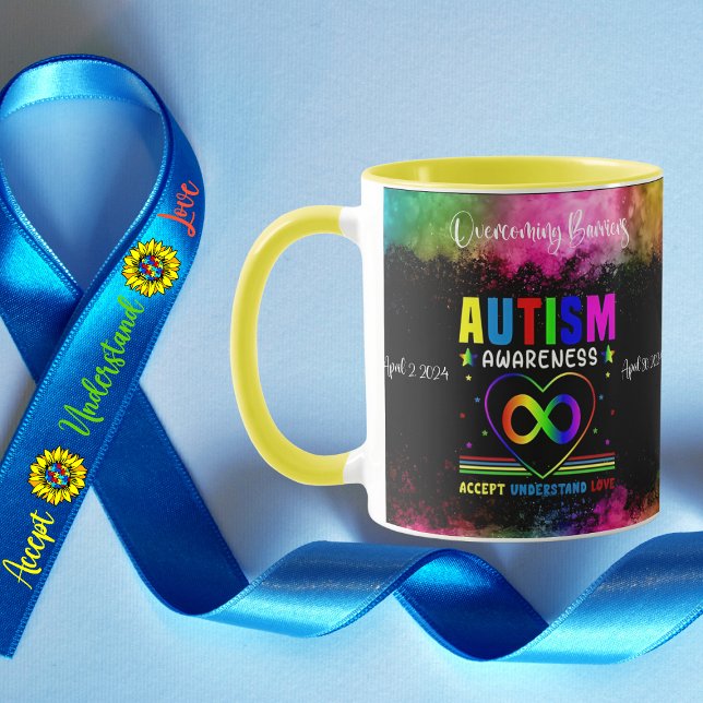 Überwindung der Barrieren Autismus Bewusstseinsbil Tasse (Join a movement celebrating the journey "Overcoming Barriers" with our striking Autism Awareness mug)