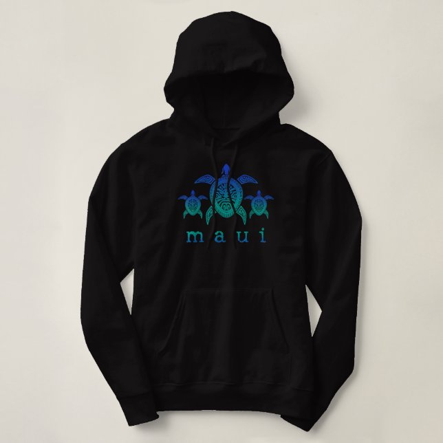 Überwindung der Härte Maui - Hawaii-Meeresschildkr Hoodie (Design vorne)