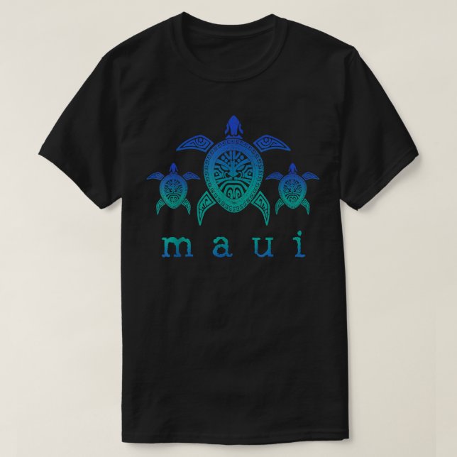 Überwindung der Härte Maui - Hawaii-Meeresschildkr T-Shirt (Design vorne)
