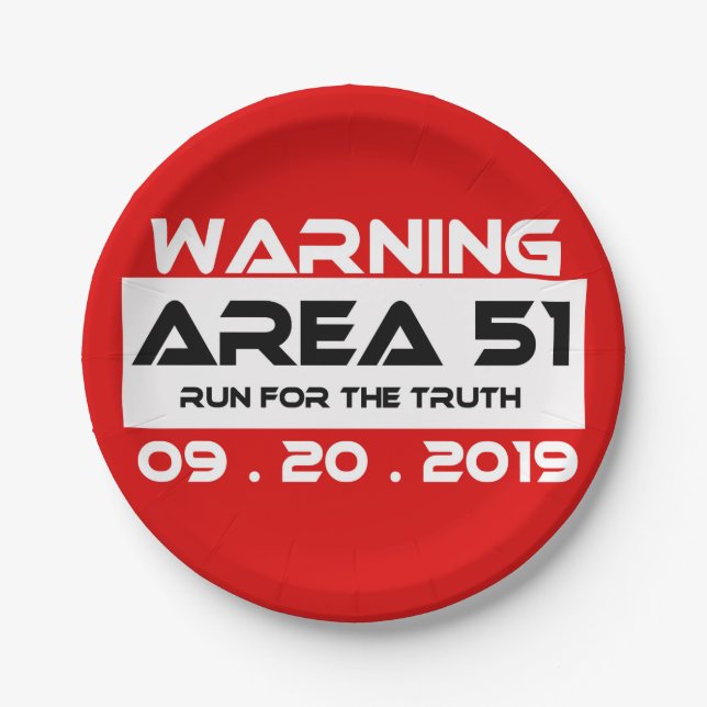 überziehen Sie Rennen des Bereichs 51 für die Pappteller (Vorderseite)